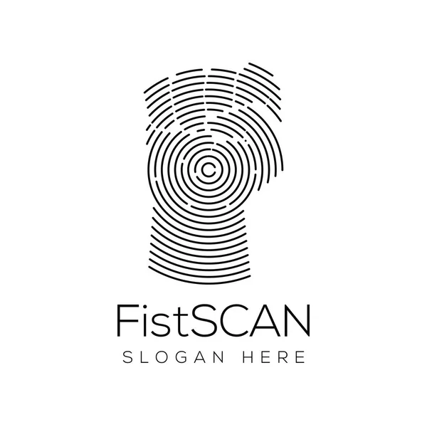 Faust Hand Scan Technologie Logo Vektor — Stockvektor