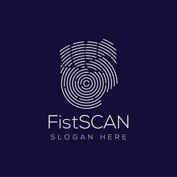 Fist Hand Scan Technology Logo vektor Stockillustration