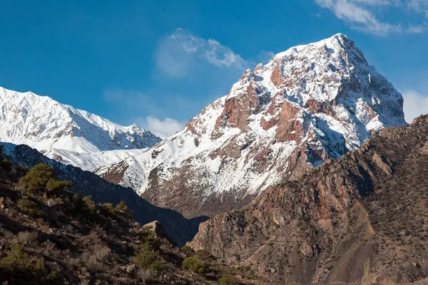 Snow-covered summits of mountains of Tajikistan — Stock Photo, Image