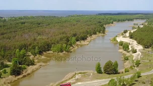 蜿蜒的河流的平面视图 — 图库视频影像