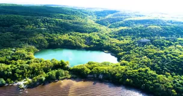 空気と森に囲まれた湖 — ストック動画