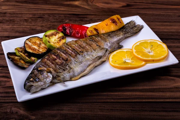 grilled trout with vegetables