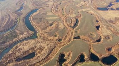 Bir doğa parkında güneşli bir sonbahar günü.