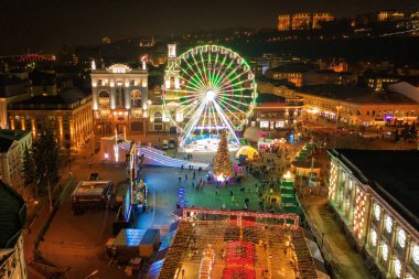 Noel güzel görünümünü Sophia Meydanı Kiev, Ukrayna.
