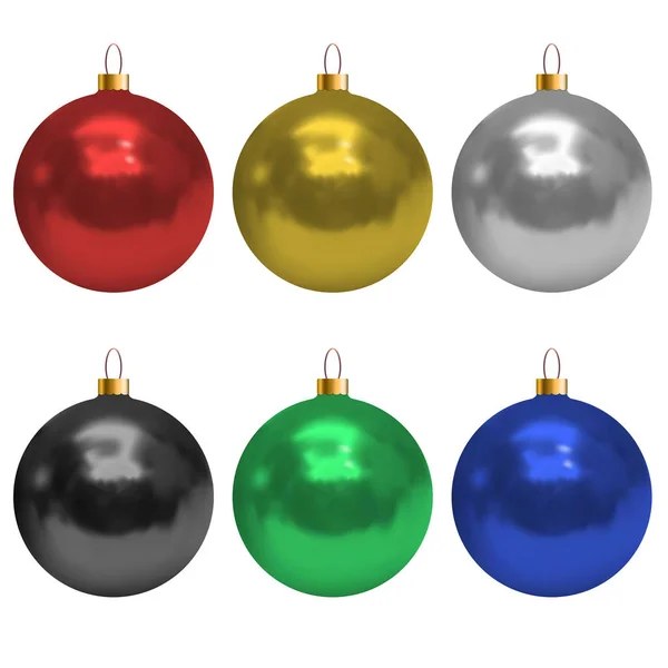 Ensemble de boules de Noël — Image vectorielle