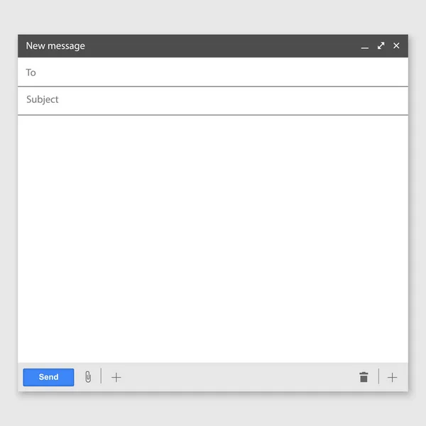 Correo electrónico página en blanco — Vector de stock