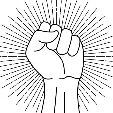 protesto sembolü. Güç işareti