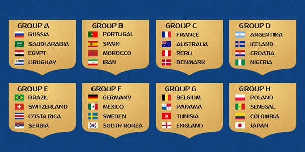 Fútbol Copa del Mundo grupos . — Vector de stock