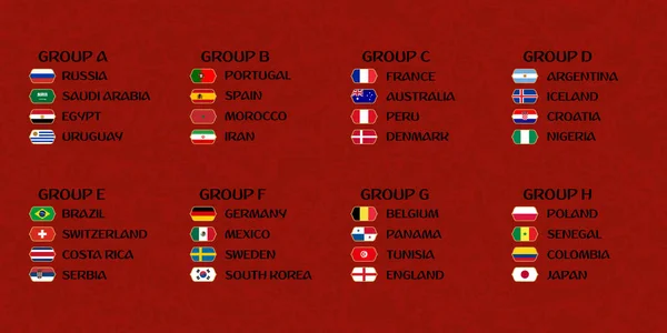 Groupes Coupe du monde de football — Image vectorielle