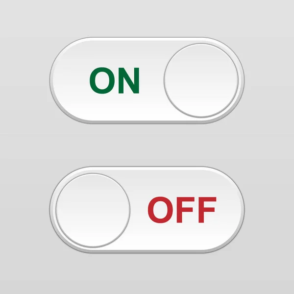 On and Off Toggle switch button — Stock Vector