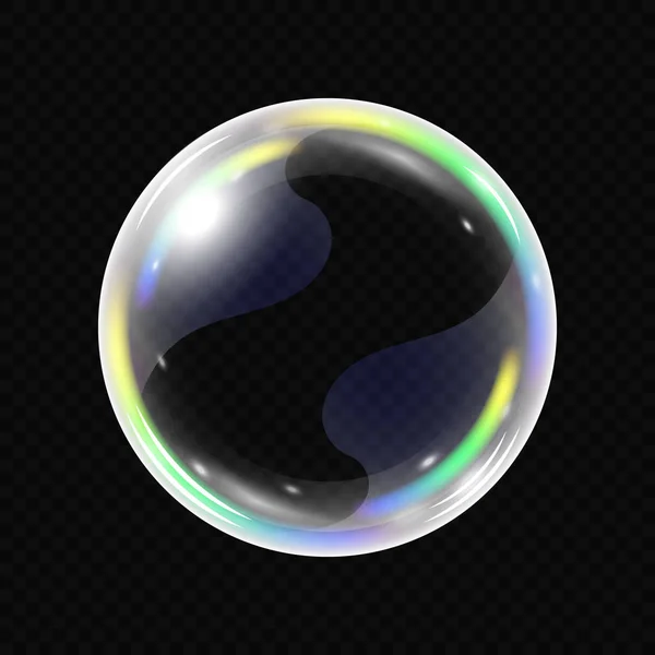 Realistická mýdlová bublina izolována — Stockový vektor