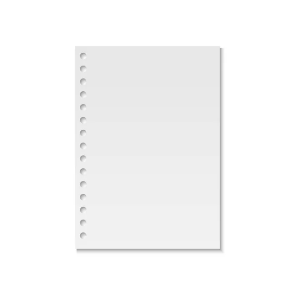 Realistische notebook papier pagina — Stockvector