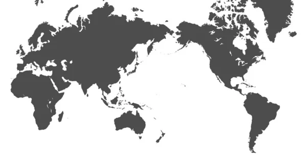태평양 중심 세계 지도 — 스톡 벡터
