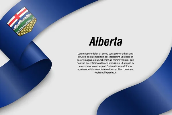 Κυματιστή κορδέλα ή πανό με σημαία της επαρχίας του Καναδά — Διανυσματικό Αρχείο