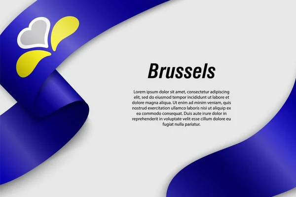 Ruban ou bannière avec drapeau Province de Belgique — Image vectorielle