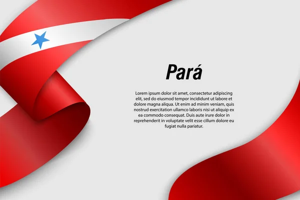 Cinta ondeante o pancarta con bandera — Vector de stock