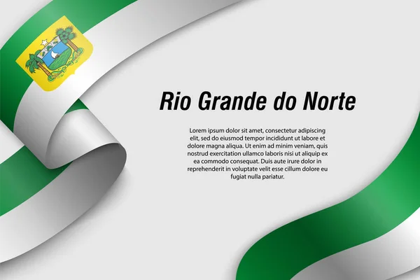 Fita ondulante ou banner com bandeira — Vetor de Stock