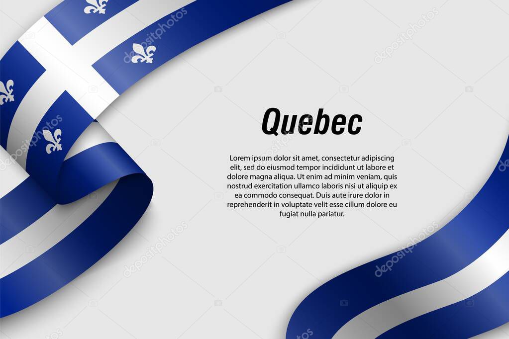 Waving ribbon or banner with flag Province of Canada