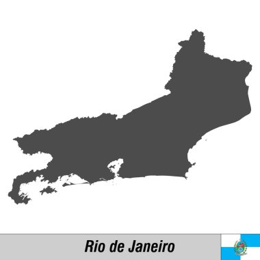 Brezilya 'nın bayraklı yüksek kaliteli haritası