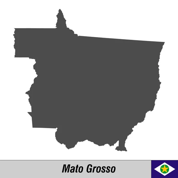 Mappa di alta qualità con lo stato di bandiera del Brasile — Vettoriale Stock