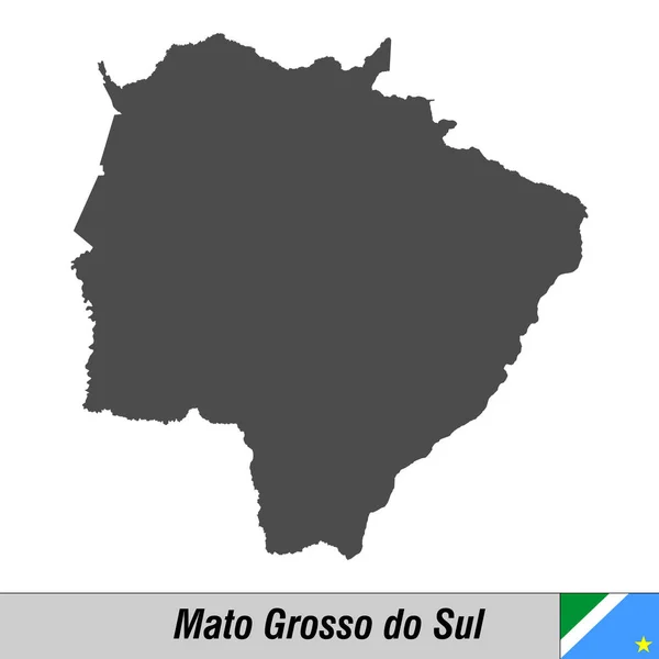 High quality map with flag state of Brazil — Stock Vector