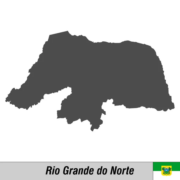 High quality map with flag state of Brazil — Stock Vector