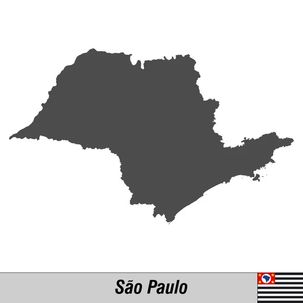 Mapa de alta calidad con el estado de la bandera de Brasil — Vector de stock