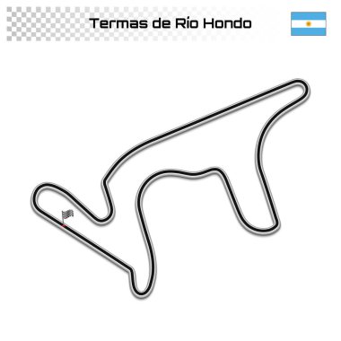 Grand prix race track for motorsport and autosport clipart
