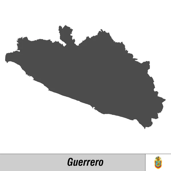 Högkvalitativ karta med flaggstaten Mexiko — Stock vektor