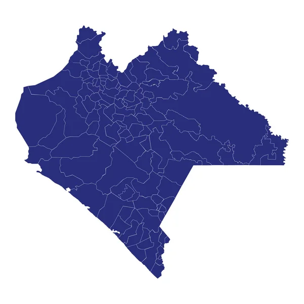 Mapa de alta qualidade é um estado do México — Vetor de Stock