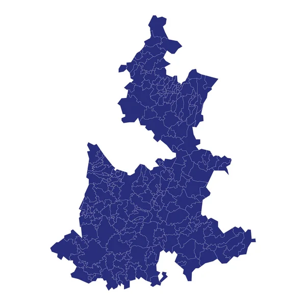 Mapa wysokiej jakości jest stanem Meksyku — Wektor stockowy