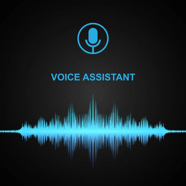 Suara pribadi asisten soundwave - Stok Vektor