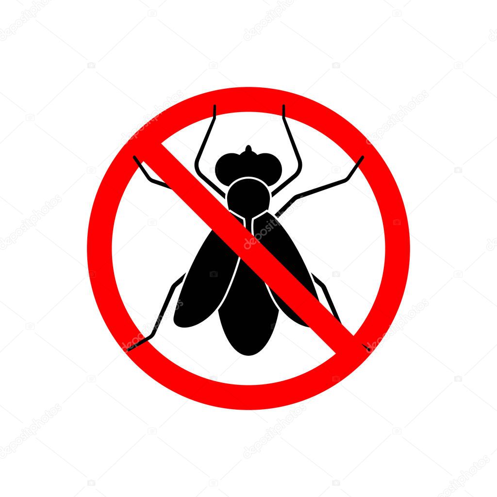 Fly stop sign icon isolated vector illustration