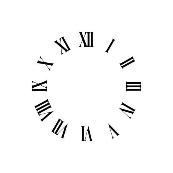 Horloge visage avec chiffres romains — Image vectorielle