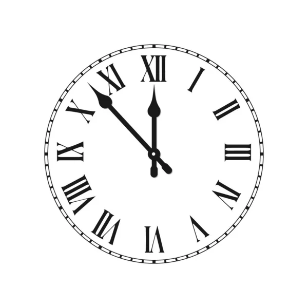 Horloge visage avec chiffres romains — Image vectorielle