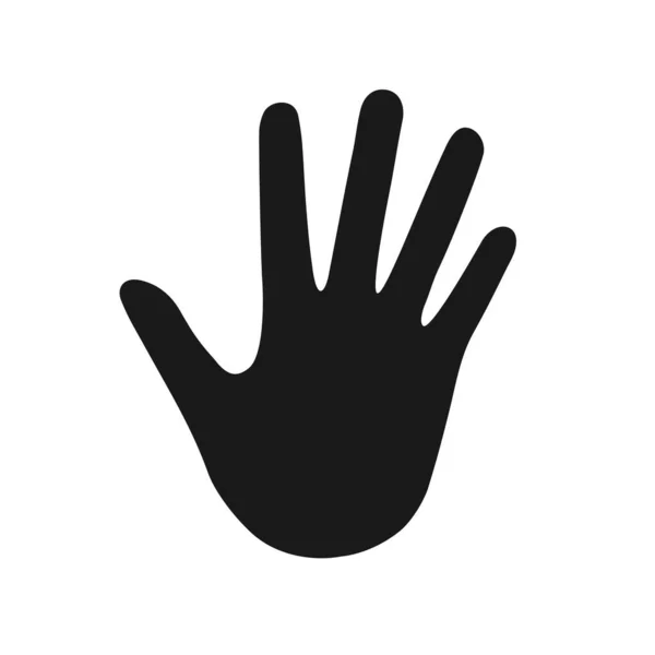 Handsymbol. Silhouette menschlicher Hand — Stockvektor