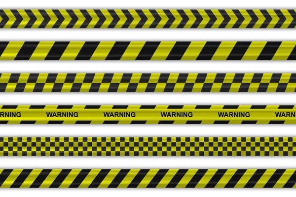 Caution police black and yellow striped borders — Stock Vector