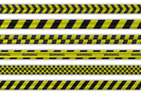 Предупреждение полиции черно-желтые полосатые границы
