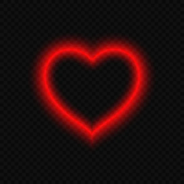 Světlé neonové srdce — Stockový vektor