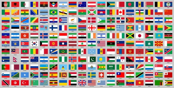 All countries national flags — 스톡 벡터