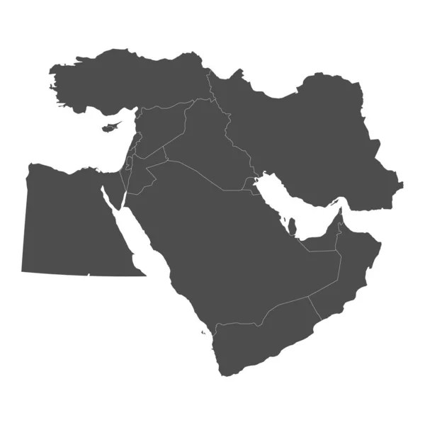 La carte de Moyen-Orient — Image vectorielle
