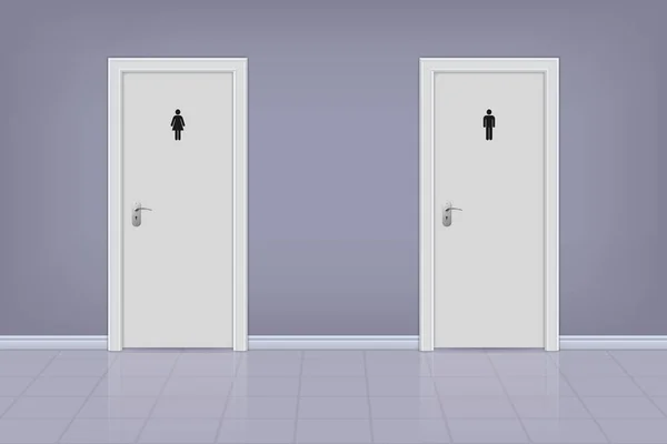 Туалетные двери для мужчин и женщин . — стоковый вектор