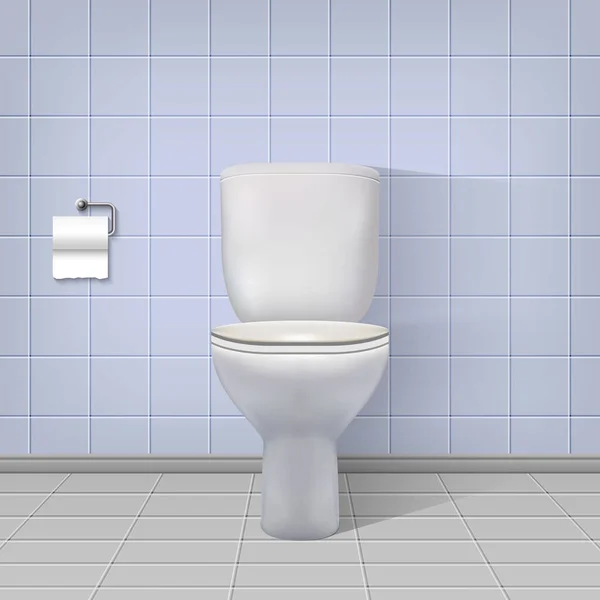 現実的なトイレのインテリアの背景. — ストックベクタ