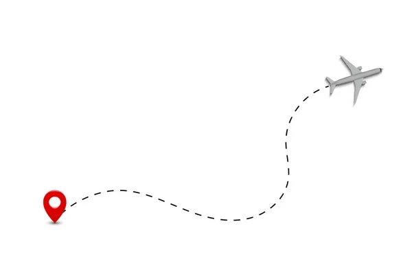 Trajet aérien lignes pointillées . — Image vectorielle