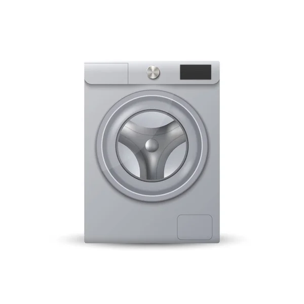 Máquina de lavar roupa moderna realista —  Vetores de Stock