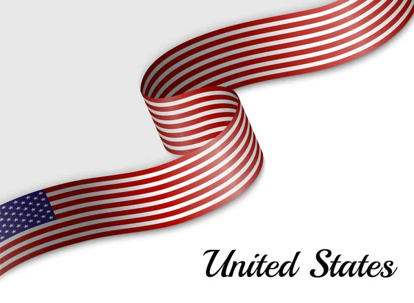 Waving ribbon flag — 스톡 벡터
