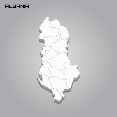 Bölgelerin sınırlarıyla 3d haritası