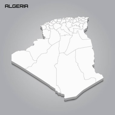 Bölgelerin sınırlarıyla 3d haritası