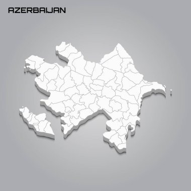 Bölgelerin sınırlarıyla 3d haritası