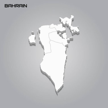 Bölgelerin sınırlarıyla 3d haritası